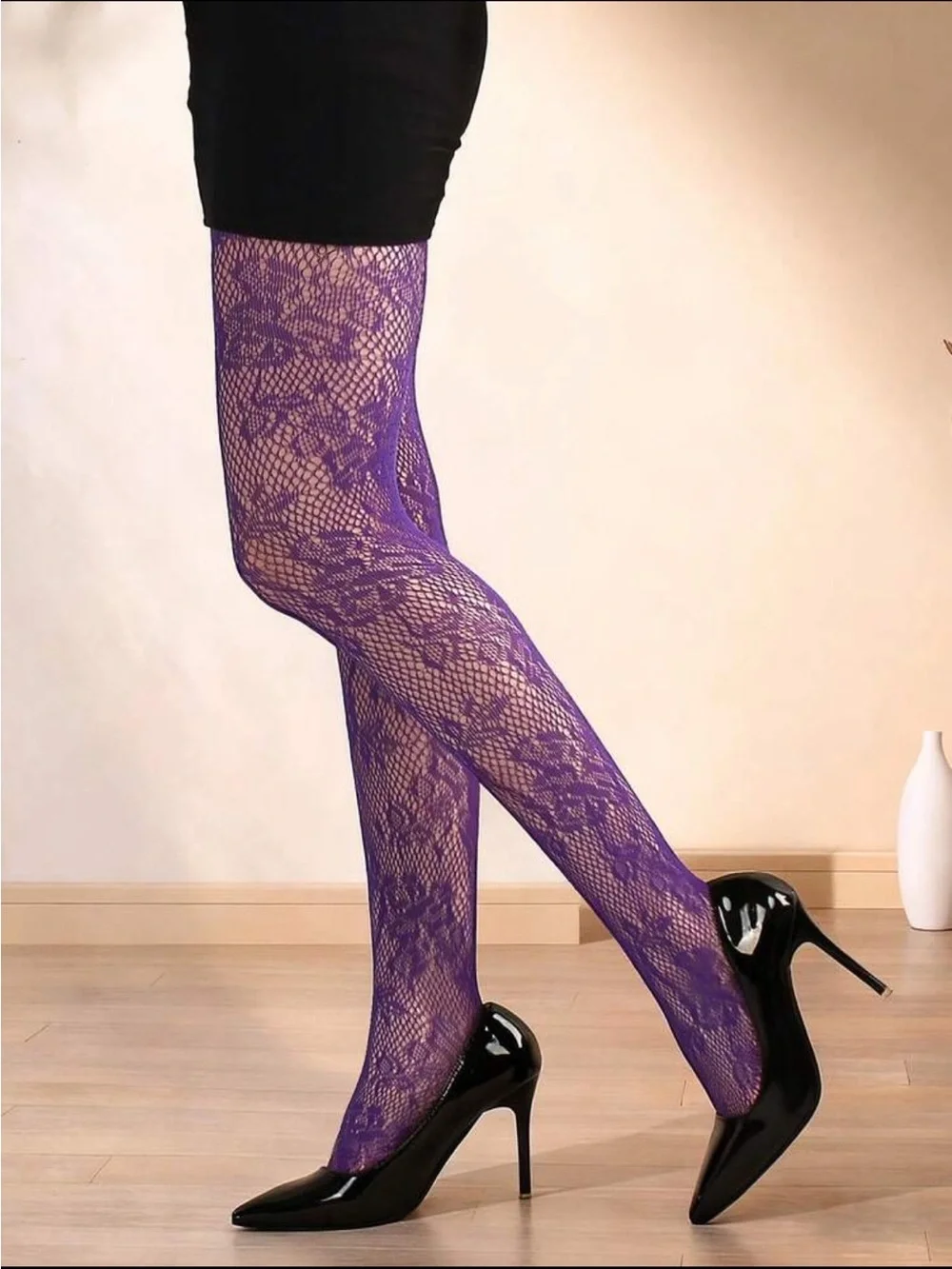 Purple Lace Fishnet Tights NEW 🏷️